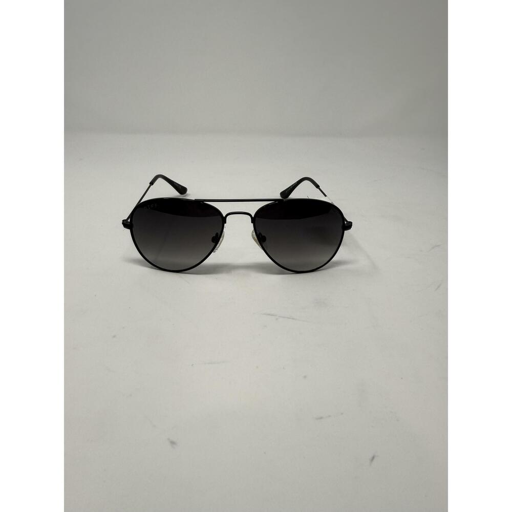 DIFF Unisex Eyewear Cruz Aviator Sunglasses Black Metal Frame Gradient Lens OS